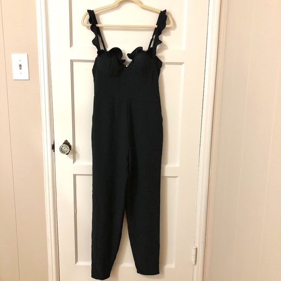 NBD x Naven Revolve Black Ruffle Serena Jumpsuit - Picture 4 of 7